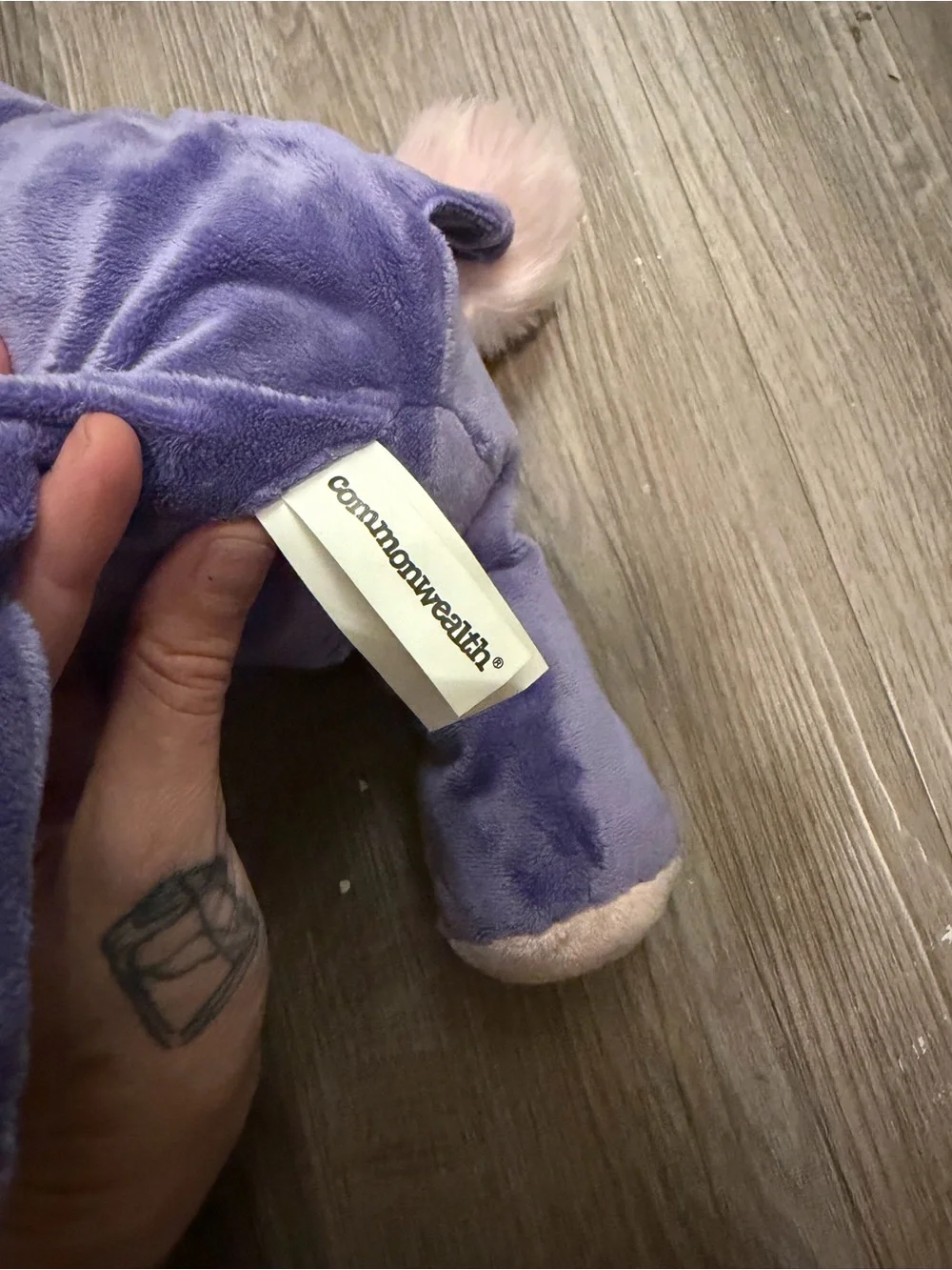 Plush Purple elephant Animal Stuffed Toy with Pink Accents